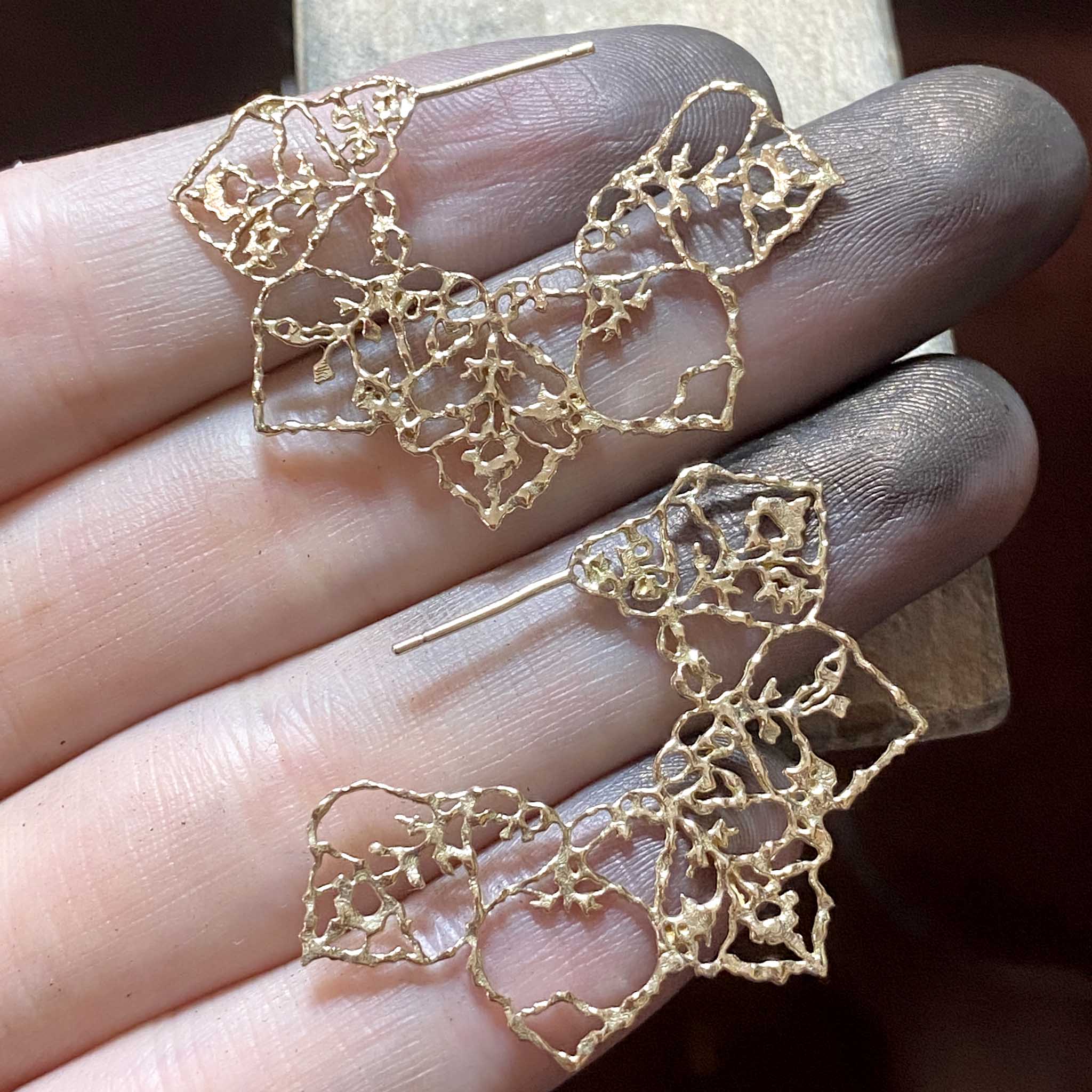 Floral Bloom 9ct Recycled Gold Hoop Earrings